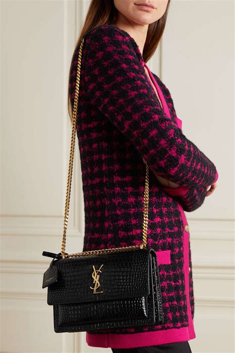 ysl croc bag pink|SAINT LAURENT Sunset small croc.